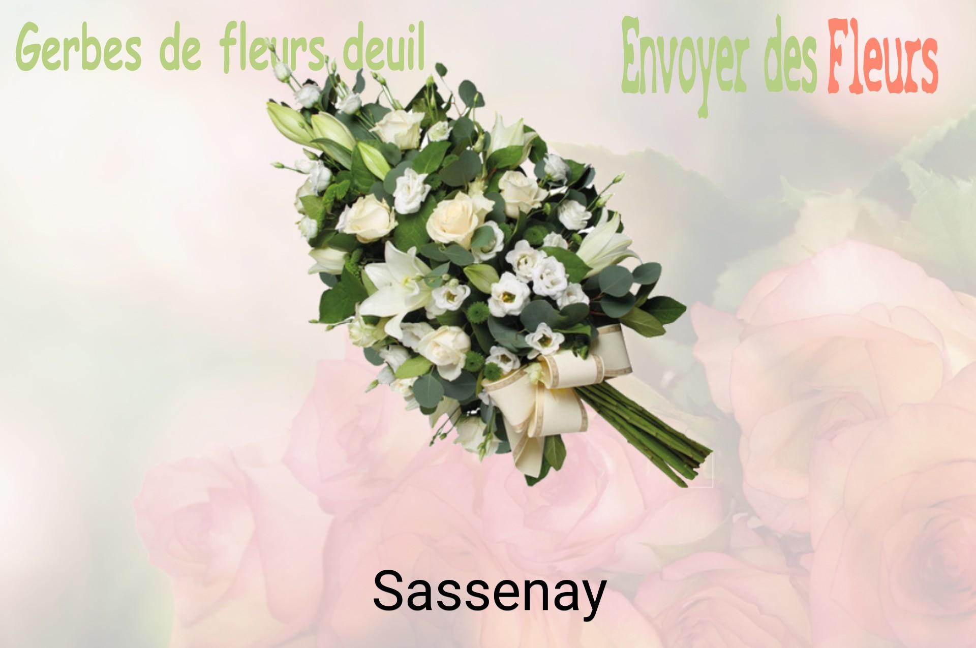 Gerbe de fleurs de deuil livrée à Sassenay